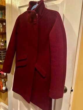 J. Crew Burgungy Wool Coat 00